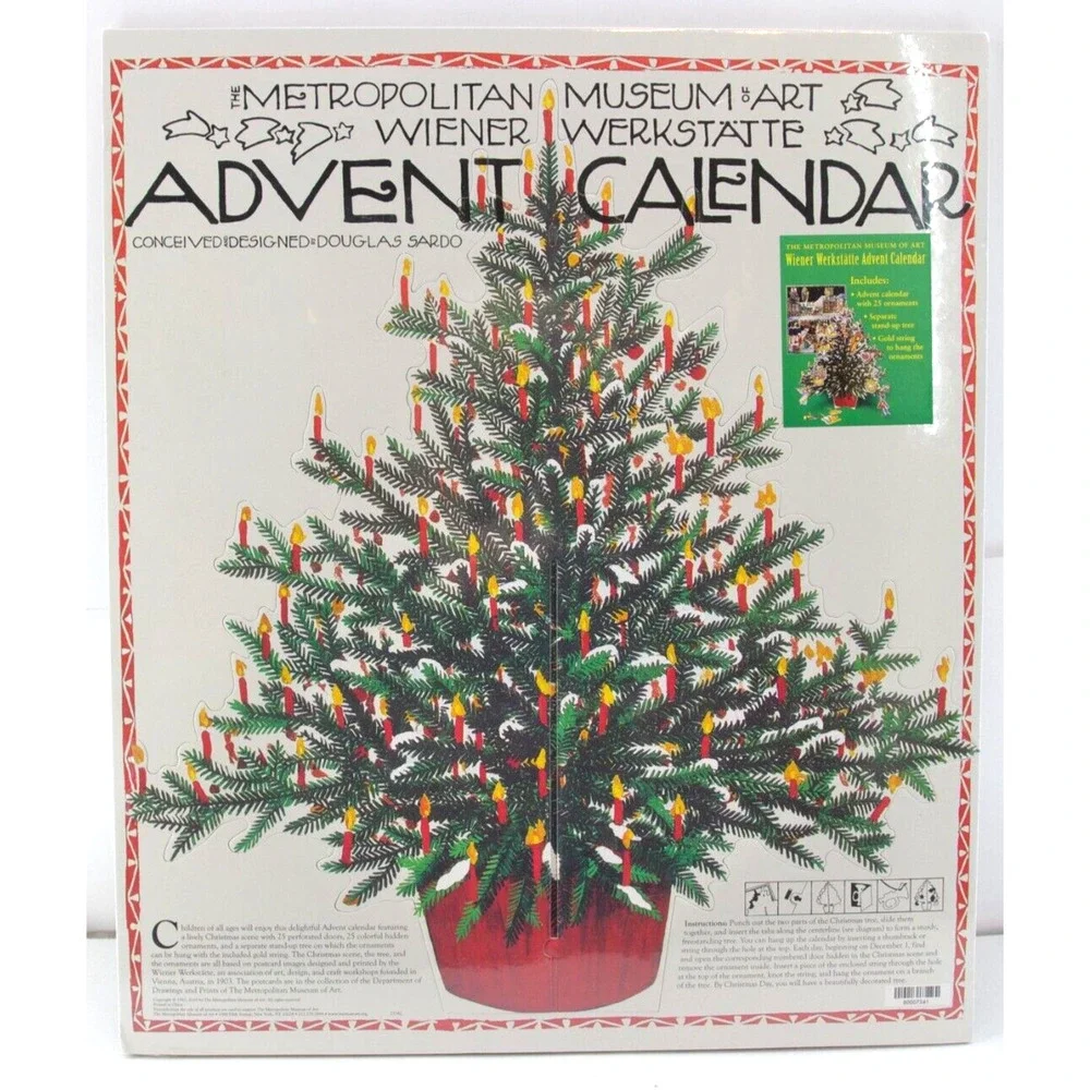 Vintage Advent Calendar Metropolitan Museum 1985 Wiener Werkstatte - end damaged